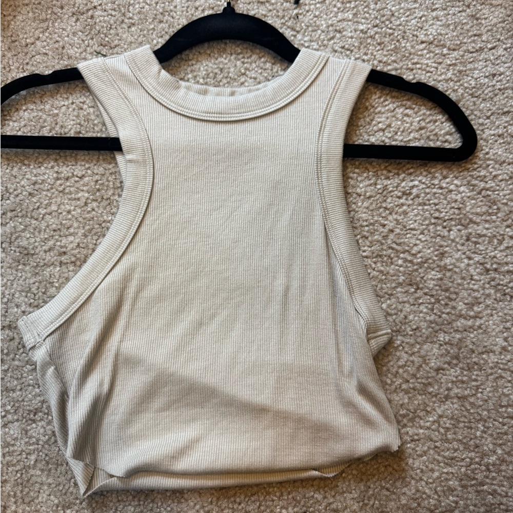 Joah Brown ribbed crop tank